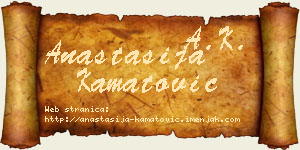 Anastasija Kamatović vizit kartica